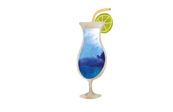 A Blue Lagoon Cocktail Crafts Asset for Happy Hour Content
