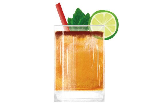 A Mai Tai Cocktail Watercolor Design: Balancing Crafts Elegance & Happy Hour Charm