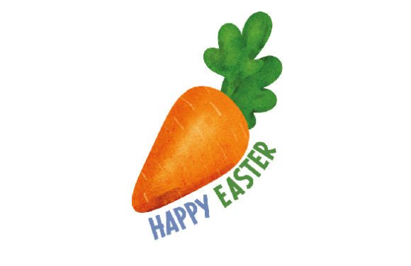 A Watercolor Carrot Sticker for Easter Crafting and Branding