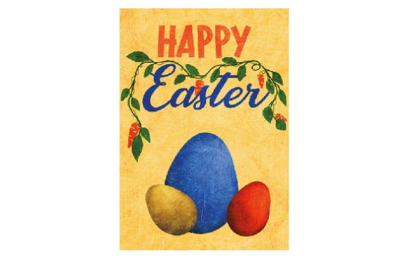 A Watercolor Easter Card Design for Embroidered Projects