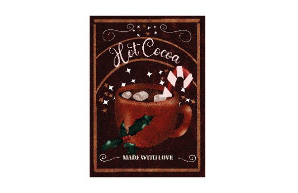 A Watercolor Hot Cocoa Design for Christmas Crafts Branding