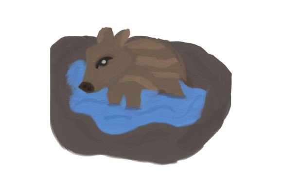 An Artistic Watercolor Baby Warthog for Crafts and Animals