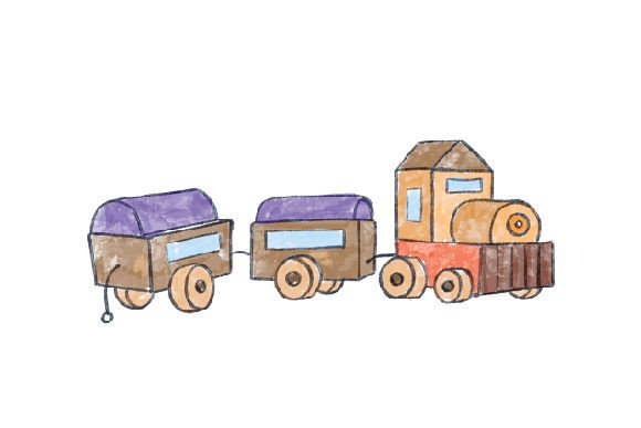 Crafting Delight: A Watercolor Toy Train for Kids