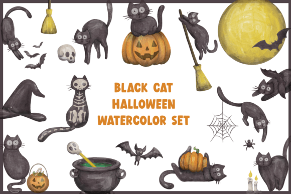 Crafting Kits Amp with the Black Cat Halloween Watercolor Set
