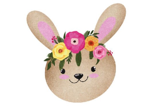 Girl Rabbit Floating Face: A Crafty Easter Graphic Asset