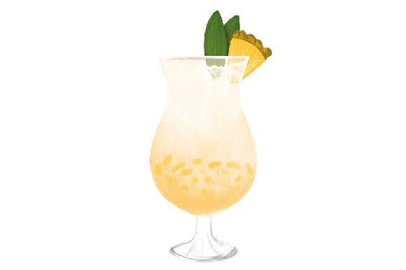 Pina Colada Cocktail Watercolor: A Crafty Happy Hour Graphic Asset