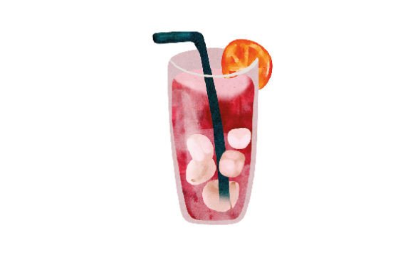 Tequila Sunrise Cocktail Watercolor for Crafty Happy Hour Projects