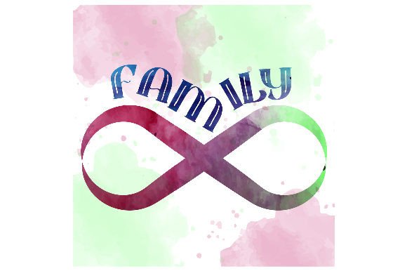 Watercolor Family Infinity Symbol for Dog-themed Crafts