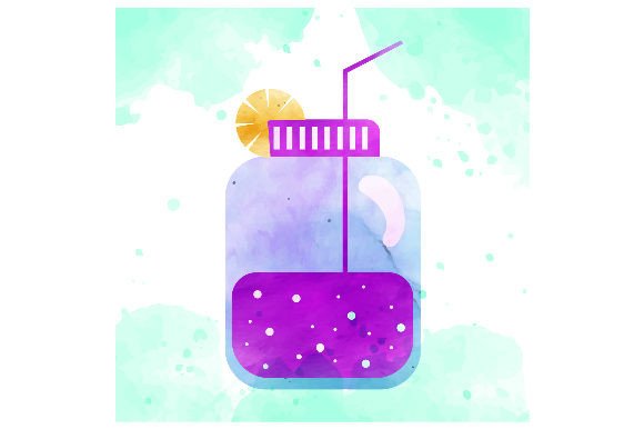 Watercolor Mason Jar Cocktail: A Versatile Craft & Food Amp Asset